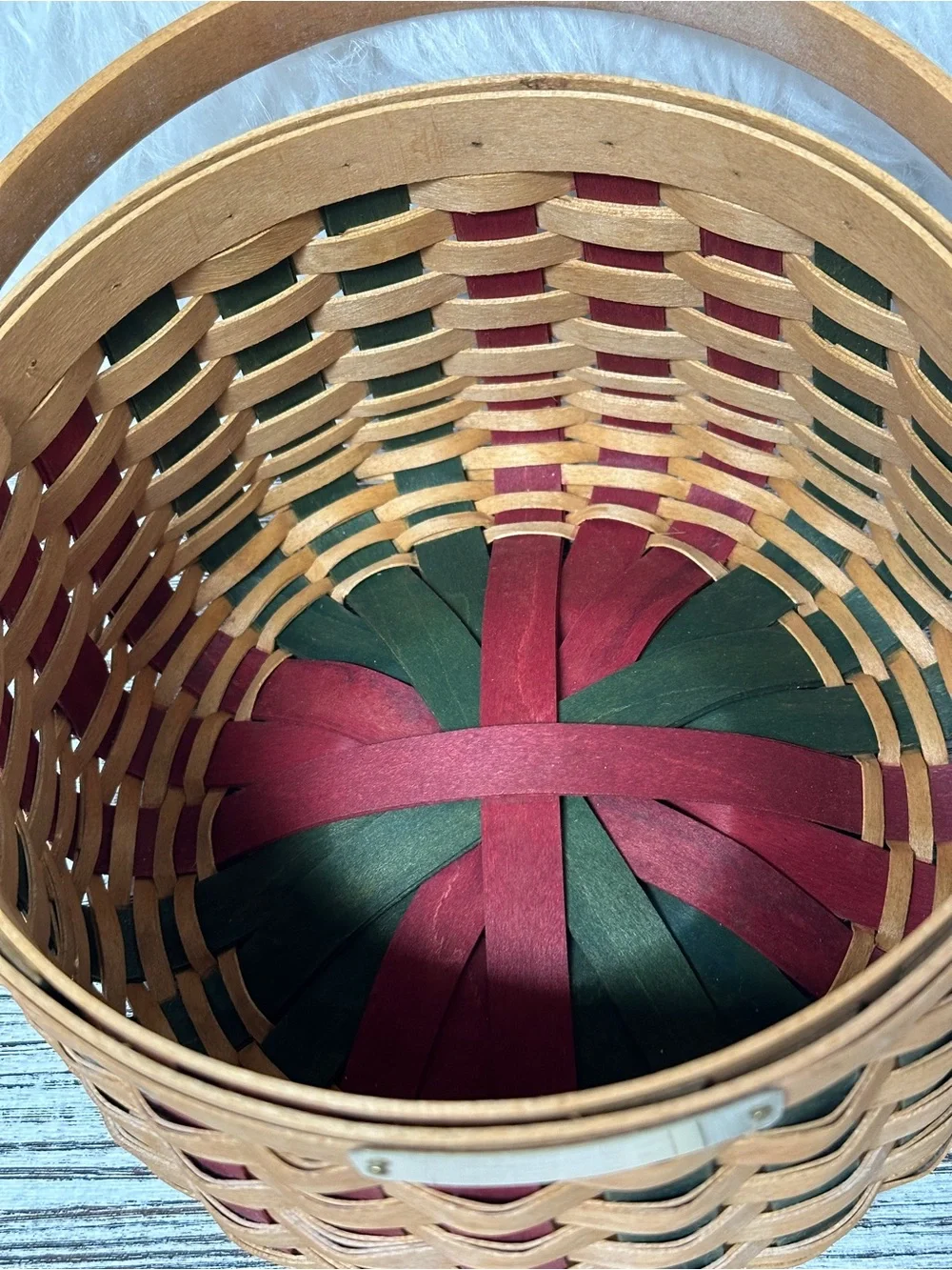 Longaberger 2003 Christmas Collection Caroling basket w/ lid & booklet new liner